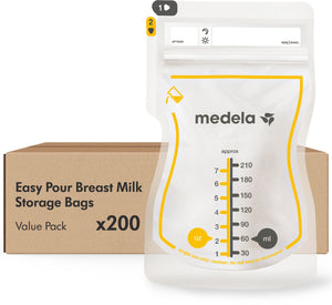 Medela moedermelk bewaarzakjes – 200 stuks – lekvrij – met dubbele sluiting en schenktuit – bpa‑vrij en recyclebaar