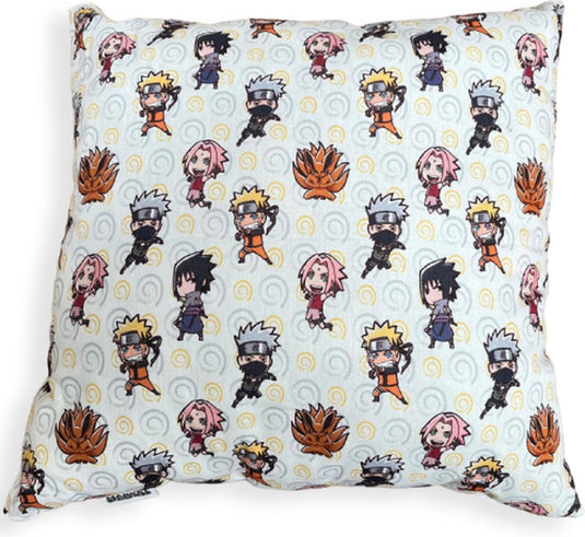 Naruto sasuke sakura pluche kussen wit 38 x 38 cm - anime sierkussen - one piece, hunter x hunter, attack on titan, dragon ball z, my hero academia - speel en knuffel met de leukste kinderkamer kussens