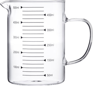 Westmark glazen maatbeker – ideaal voor het afmeten van ingrediënten voor bakken en koken, magnetronbestendig, temperatuurbestendig, ergonomisch handvat – 0,5 liter