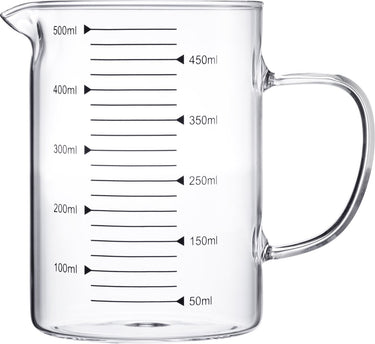 Westmark glazen maatbeker – ideaal voor het afmeten van ingrediënten voor bakken en koken, magnetronbestendig, temperatuurbestendig, ergonomisch handvat – 0,5 liter