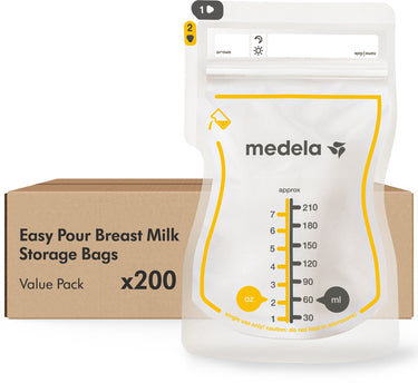 Medela moedermelk bewaarzakjes – 200 stuks – lekvrij – met dubbele sluiting en schenktuit – bpa‑vrij en recyclebaar
