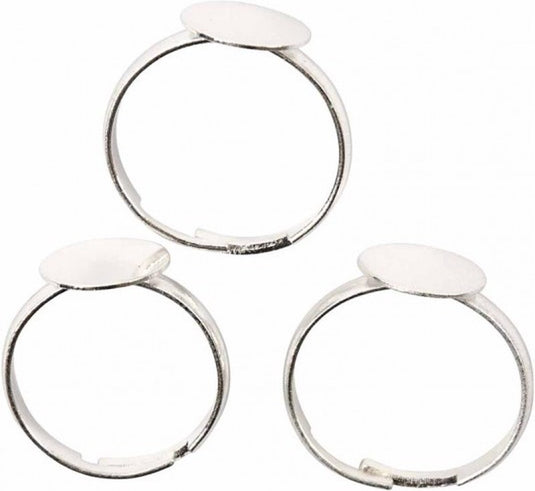 Creativ company ring voor de vinger verzilverd 3 stuks