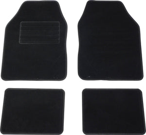 Carpoint mattenset malibu - 4 delig - 2 voormatten - 2 achtermatten - antislip onderkant - verstevigd hakstuk - afgezoomde randen - zwart
