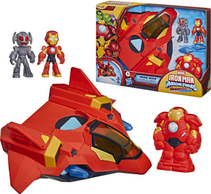 Hasbro marvel's iron man and his awesome friends - supergroot iron jet-harnas - speelset