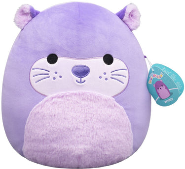Jazwares squishmallows - medium plush (whitty - purple sea otter w light purple fuzzy belly) - 30cm plush