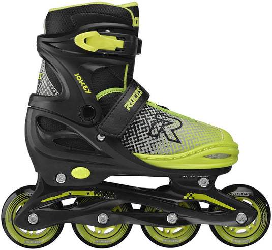 Roces jokey x verstelbare skeelers jongens – inline skates – meegroei skates – zwart groen – maat 30-33