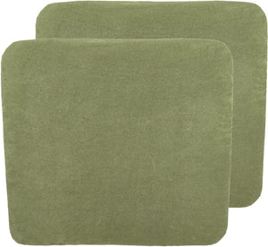 Meyco baby uni aankleedkussenhoes - 2-pack - badstof - olive green - 85x75cm