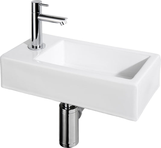 Differnz fonteinset helios - wit - incl. kraan - kraangat links
