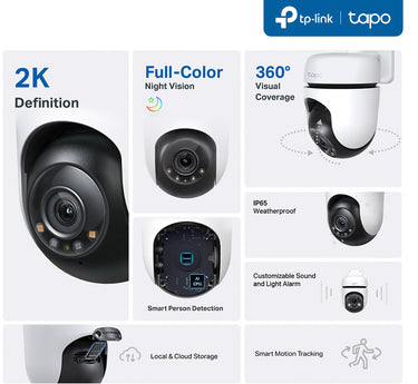 Tp-link tapo - beveiligingscamera - 360° draaibaar - nachtzicht - waterbestendig