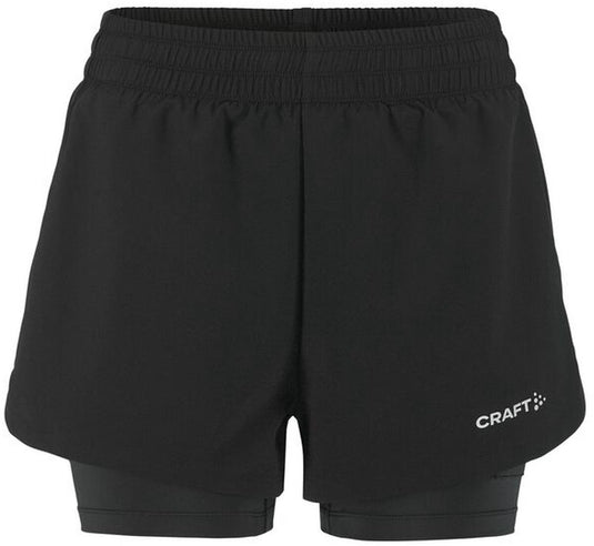 Craft adv essence 2-in-1 shorts 2 w dames sportbroek - zwart