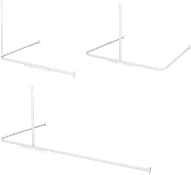 Sealskin - easy roll douchegordijnstangset - universeel - l en u vorm montage mogelijkheden - 90x90x90 cm - wit