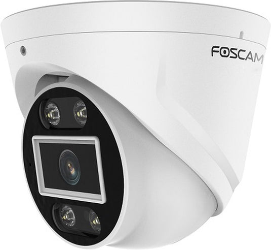 Foscam t8ep 4k uhd turret beveiligingscamera – 8mp poe camera voor buiten – actieve afschrikking met sirene en spotlight – slimme detectie – nachtzicht – ip66 – wit