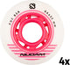 Nijdam inline skate wielen set - 64x24 mm - 4st - wit roze