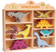 Tender leaf toys tender leaf houten dieren - set dinos - 8 verschillende figuren - met display plank - 3 jaar