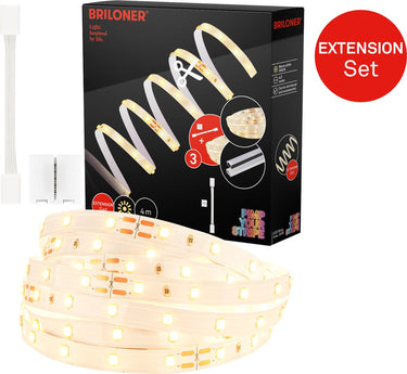 Briloner pimp your stripe uitbreidingsset led strip 4m, warm wit, kan worden ingekort, aan uit