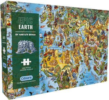 Gibsons - epische aarde ( epic earth ) - hartwig braun - 1000 stukjes - 68×49cm - legpuzzel voor volwassenen