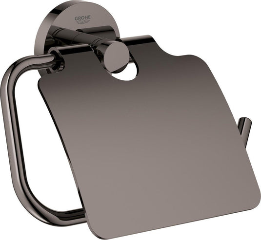 Grohe essentials toiletrolhouder - met deksel - hard graphite (antraciet glanzend) - 40367a01