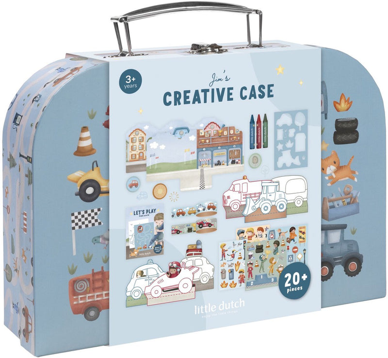 Afbeelding laden in galerijviewer, Little dutch knutselkoffer jim vehicles - creatief speelgoed - cadeautip
