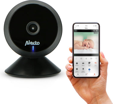 Alecto wifi babyfoon met camera en app - full hd - melding bij beweging en geluid - smartbaby5bk - zwart