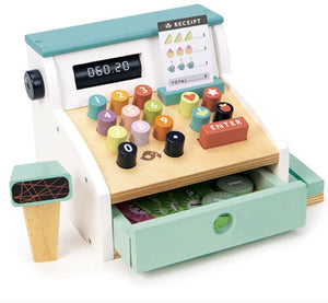 Tender leaf toys tender leaf marktdag - kassa met scanner - met accessoires - hout - 3 jaar