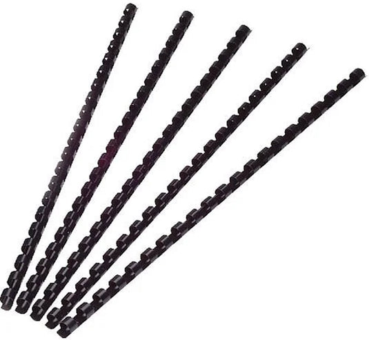 Q-connect bindrug 8mm 21 rings 100 stuks zwart