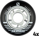 Nijdam inline skate wielen set - 72x24 mm - 4st - black zwart