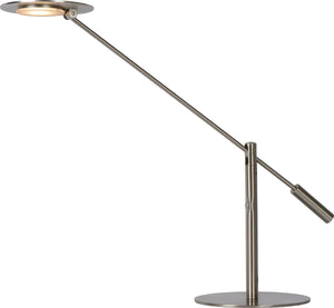 Lucide anselmo - bureaulamp - led dimbaar - 1x9w 3000k - mat chroom