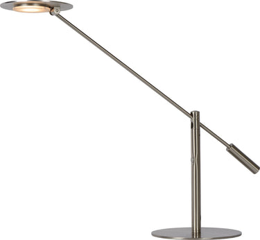 Lucide anselmo - bureaulamp - led dimbaar - 1x9w 3000k - mat chroom