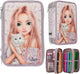 Depesche - topmodel 3-vaks etui - blooming kitty