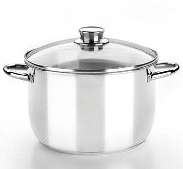 Monix optima | 20 cm pot met glazen deksel, 18 10 roestvrij staal, drievoudige diffusorbodem, geschikt voor alle soorten fornuizen, inclusief inductie