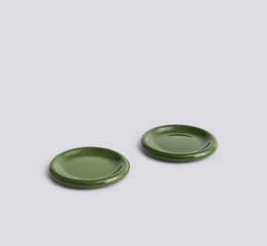 Hay ac459-a668-ai60-02ay barro plate set of 2 ø18 x h2.4 cm terracotta material green colour