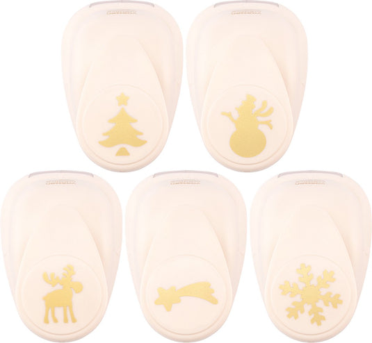 Vaessen creative pons set - figuurpons - kerst - 5 st. - 1 tot 2,5 cm