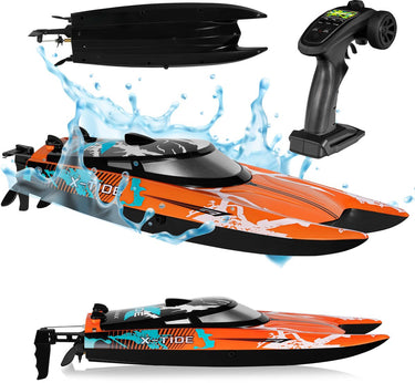 Overmax x-tide – rc boot – 25 km u – 2x batterij 34 min speeltijd – motorboot - speedboot – waterkoeling – automatische rotatie – smart water start – alarmsysteem – trim snelheidsregeling – demo-modus – 100m bereik – catamaran design