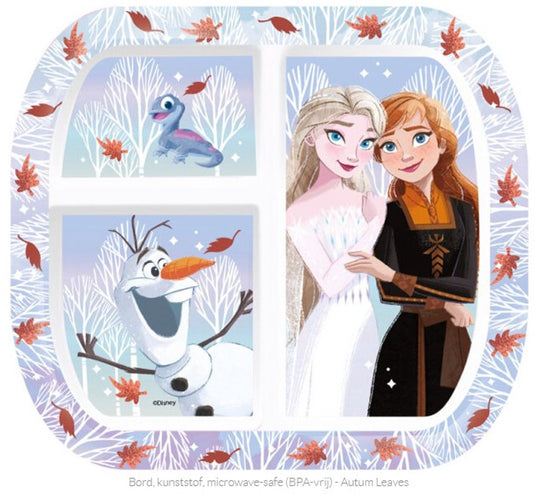 Disney frozen frozen: bord, kunststof, microwave-safe (bpa-vrij) - autum leaves, frozen vakken bord, kunststof bord, frozen bord, frozen