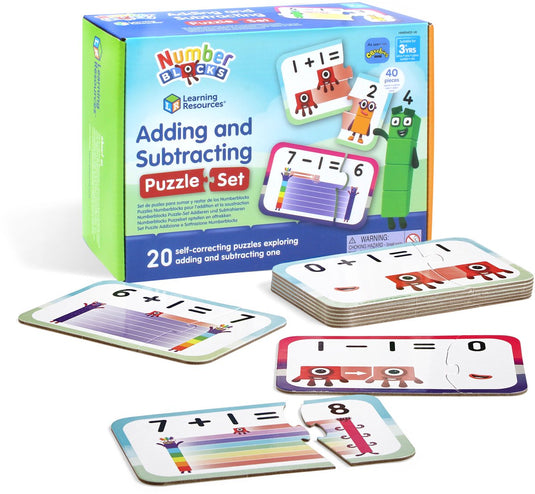 Learning resources number blocks - puzzel set - optellen aftrekken - 3+