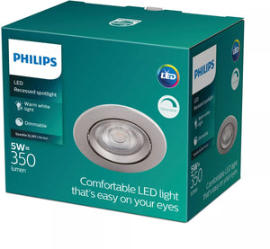 Philips led philips sparkle inbouwspot - 1-lichts - nikkel