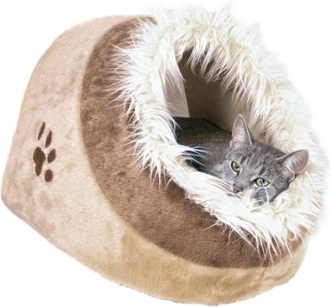 Trixie kattenmand iglo minou roze grijs - 36x26x41 cm