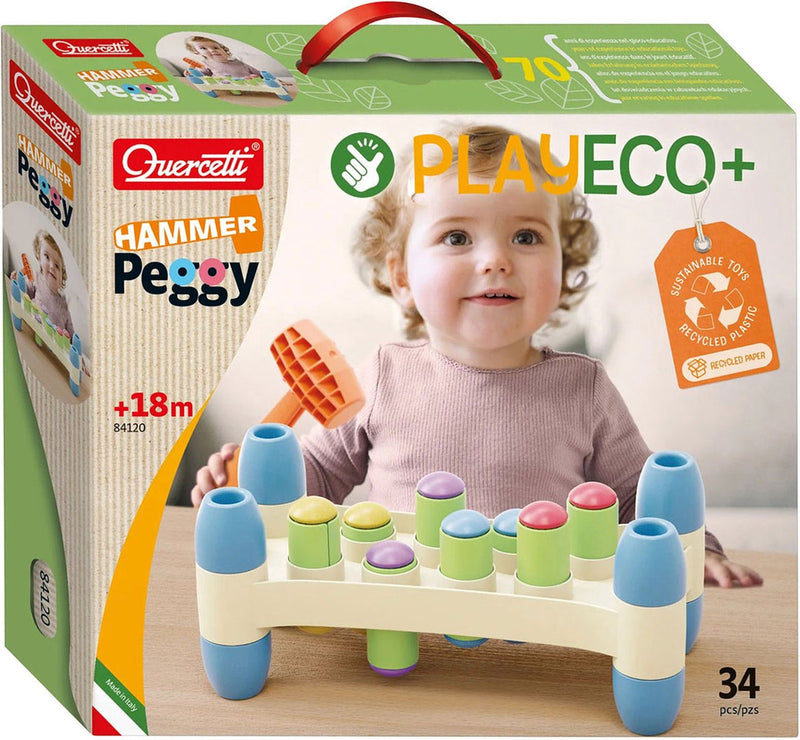 Afbeelding laden in galerijviewer, Quercetti play eco+ hamerbank peggy (34-delig)
