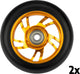 Black dragon stuntstep wielen set - spoked alu - goud zwart