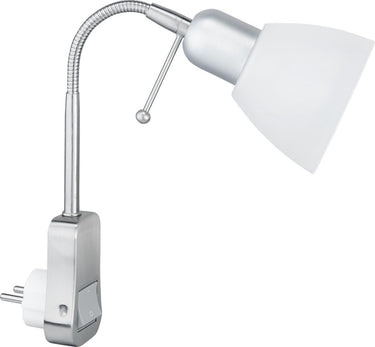 Trio ligara - stekkerspot - nikkel mat - excl. 1x e14 10w - flexibel - geïnstalleerde schakelaar