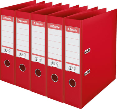 Esselte nr.1 vivida ordner - rugbreedte 75 mm - voordeelverpakking (5 stuks) - rood