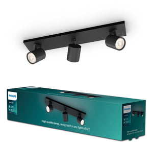 Philips led philips runner opbouwspot - 3-lichts - zwart