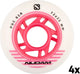 Nijdam inline skate wielen set - 72x24 mm - 4st - wit roze
