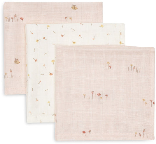 Jollein hydrofiel monddoekje - 31x31cm - pretty picnic - 3 stuks