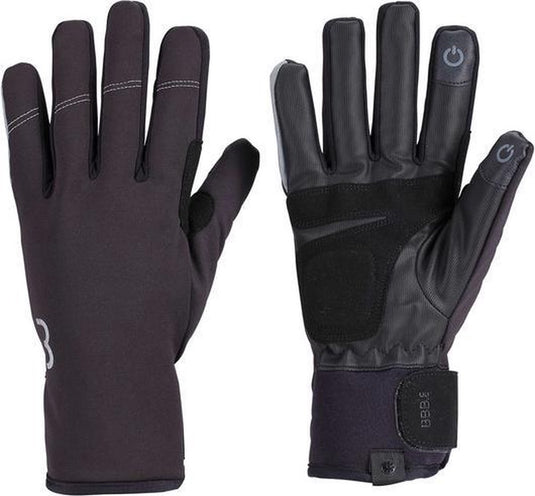 Bbb cycling coldshield fietshandschoenen winter - 5 - 10 ℃ - winddichte wielrenhandschoenen - waterproof fietshandschoenen heren dames - touchscreen compatibel - zwart - maat s - bwg-37
