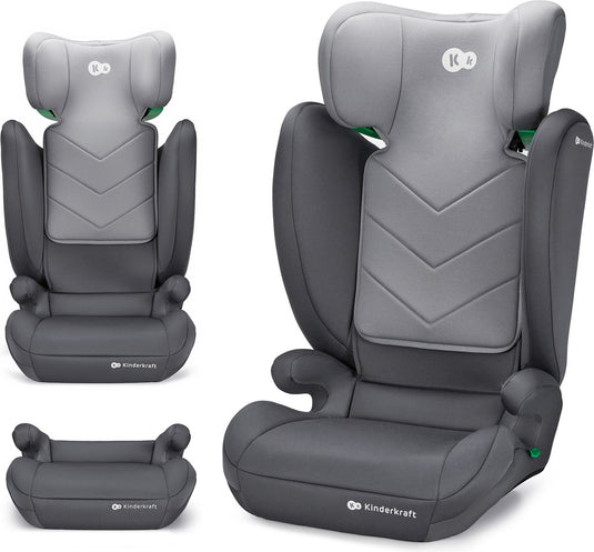 Kinderkraft i-spark 2-in-1 autostoel – 100-150 cm – r129 i-size – h-guard sps – grijs