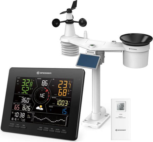 Bresser weerstation - wlan 4cast - 7-in-1 sensor met solarpanel - met uitgebreide meetgegevens