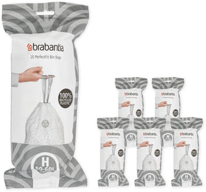Brabantia perfectfit vuilniszakken - 50 60 l - code h - 6 rollen x 20 stuks