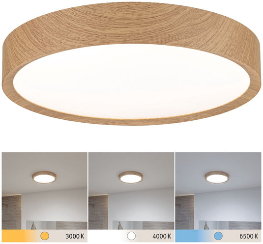 Paulmann selection bathroom led-plafondlamp tega ip44 white switch 1200lm 230v 22,5w houtlook
