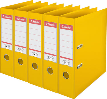 Esselte nr.1 vivida ordner - rugbreedte 75 mm - voordeelverpakking (5 stuks) - geel